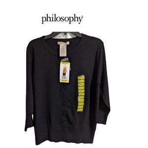 Philosophy Cardigan Sweater (Black) Size M
